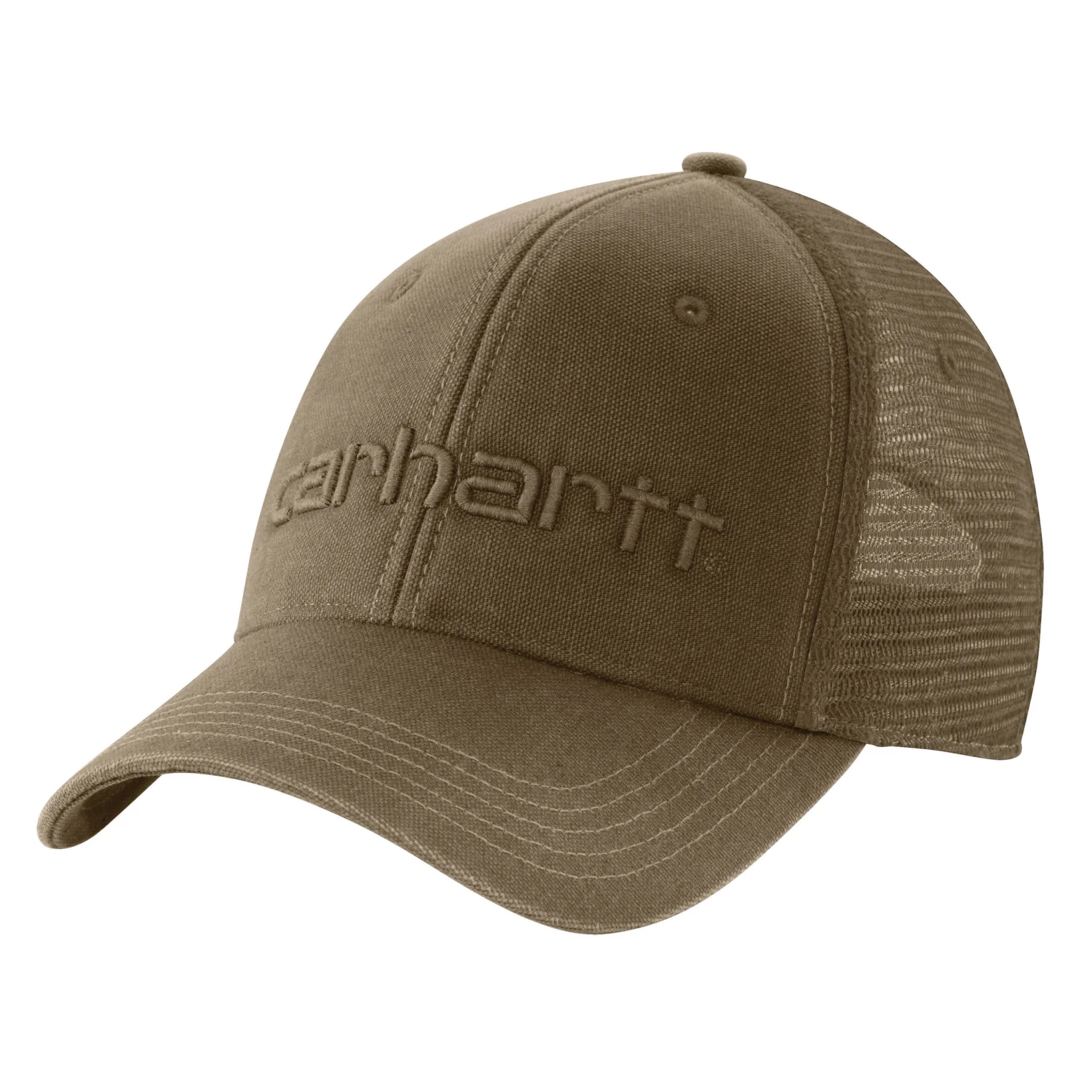'Carhartt' Men's Canvas Mesh-Back Logo Graphic Cap - Light Brown 'Carhartt' Men's Canvas Mesh-Back Logo Graphic Cap - Light Brown -Carhartt