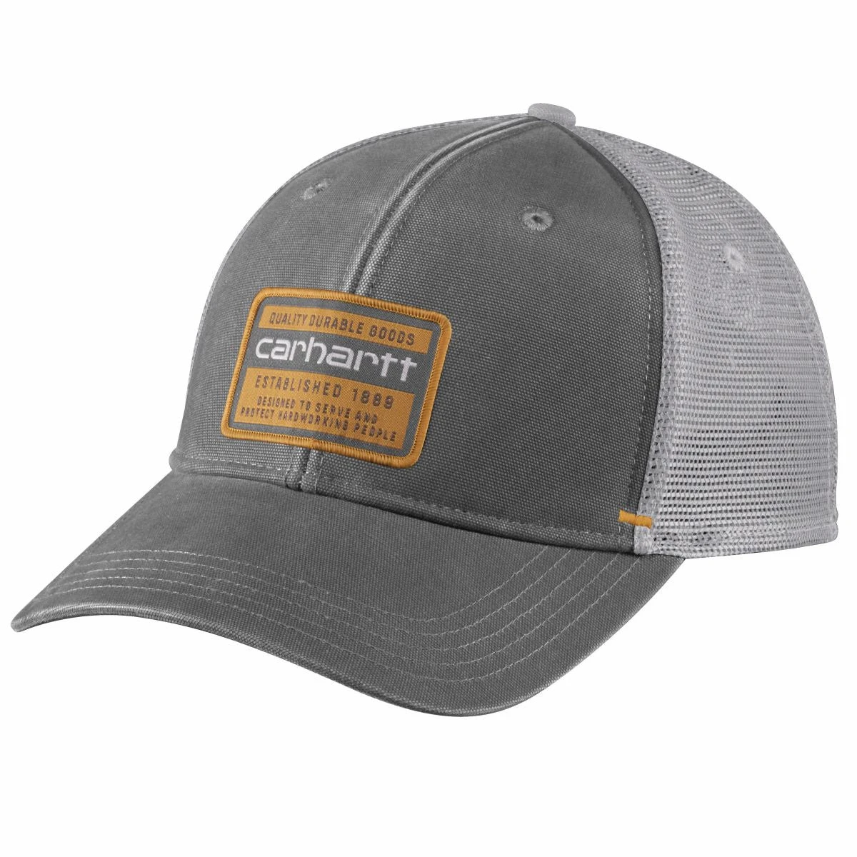 'Carhartt' Canvas Mesh Back Quality Graphic Cap - Charcoal 'Carhartt' Canvas Mesh Back Quality Graphic Cap - Charcoal -Carhartt