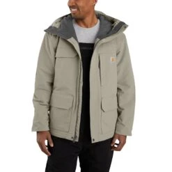 'Carhartt' Men's Super Dux™ Relaxed Fit Insulated Traditional Coat-Level 4 Extreme Warmth Rating - Greige -Carhartt 105002 E00 AVF MF21 b V4 1024x1024@2x