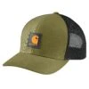 Carhartt Men's Rugged Flex Twill Mesh-Back Logo Patch Cap - True Olive