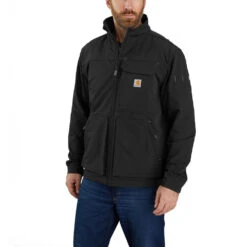 'Carhartt' Men's Super Dux™ Relaxed Fit Lightweight Mock Neck Jacket-Level 1 Warm Rating - Black
