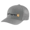 'Carhartt' Men's Rugged Flex Fitted Canvas Mesh-Back Logo Graphic Cap - Asphalt