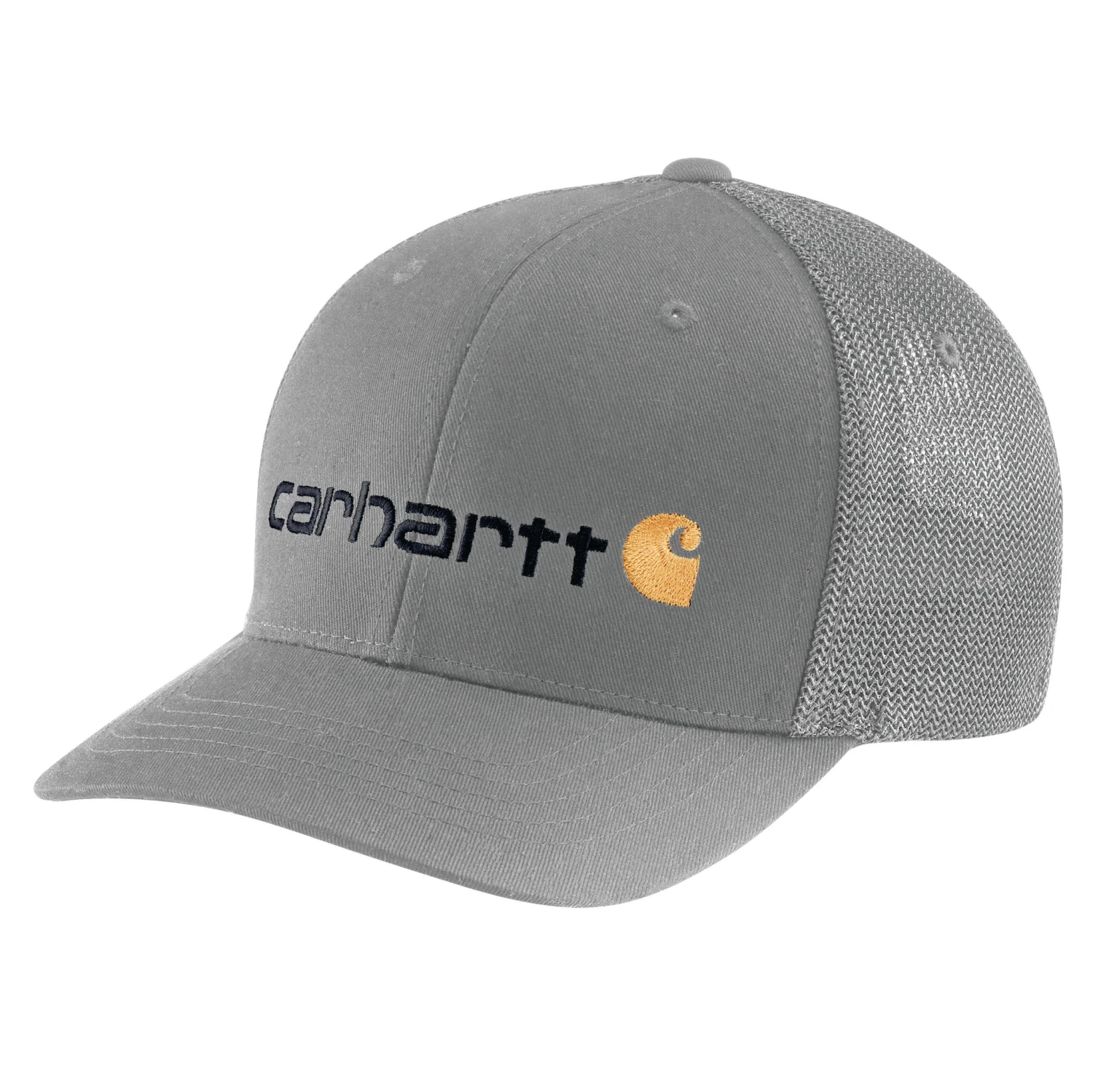 'Carhartt' Men's Rugged Flex Fitted Canvas Mesh-Back Logo Graphic Cap - Asphalt 'Carhartt' Men's Rugged Flex Fitted Canvas Mesh-Back Logo Graphic Cap - Asphalt -Carhartt