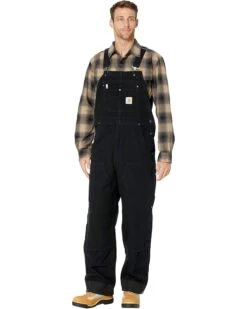 Carhartt Quilt Lined Washed Duck Bib Overalls