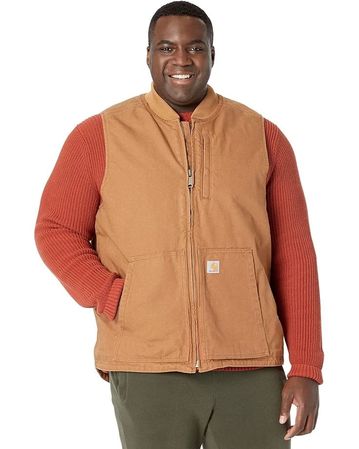 Carhartt Big & Tall Loose Fit Washed Duck Insulated Rib Collar Vest Carhartt Big & Tall Loose Fit Washed Duck Insulated Rib Collar Vest -Carhartt 8101Q yYA5L. AC SR736920