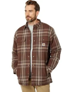 Carhartt Relaxed Fit Flannel Sherpa-Lined Shirt Jac