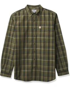 Carhartt Men's Petite Relaxed Fit Cotton Long-Sleeve Plaid Shirt